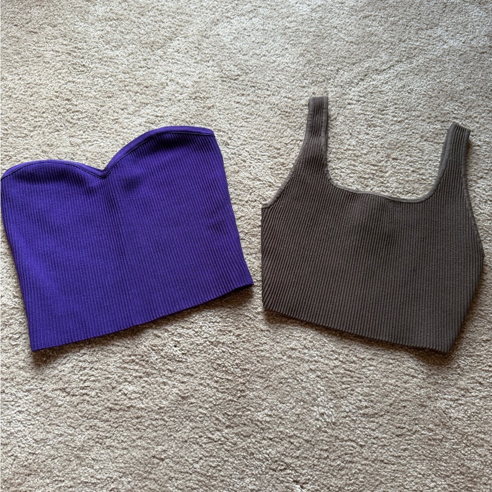 Aritzia Purple and Brown Tank Tops
